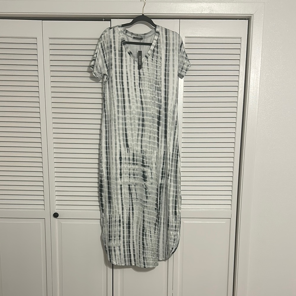 Monochrome Striped Maxi Dress